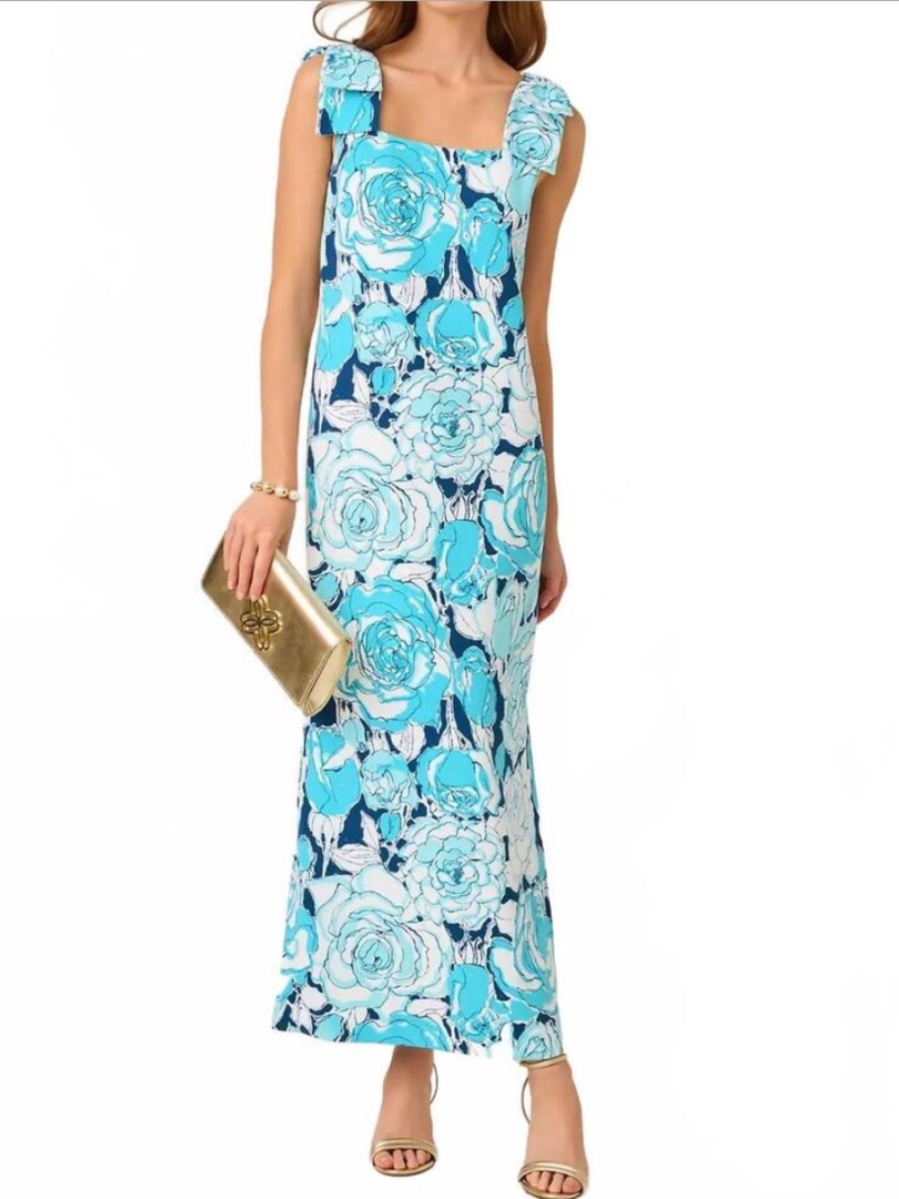 NWT Lilly Pulitzer Capri Blue Rosanna Bernice Maxi Dress Size 2